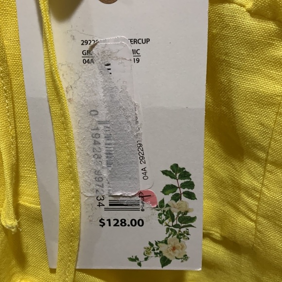 Chelsea and Violet NWT Yellow Linen Mini-Dress size L - Picture 4 of 4